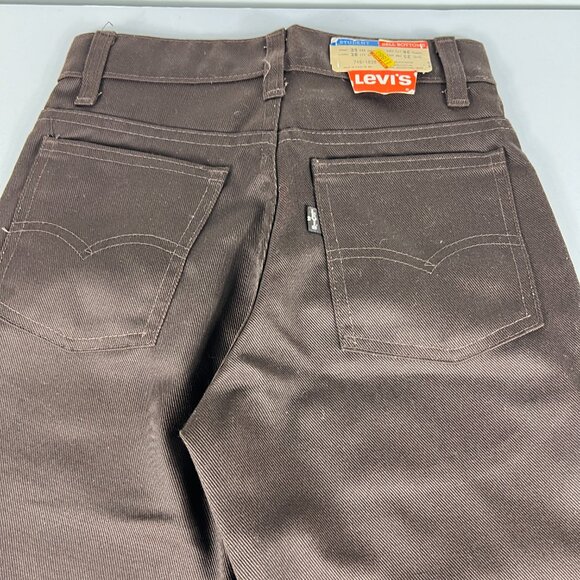 VTG 70s Levi's Jeans Students 24x27* 746 Bell Bottoms Dark Brown Denim Tag 25x28 - Picture 8 of 16